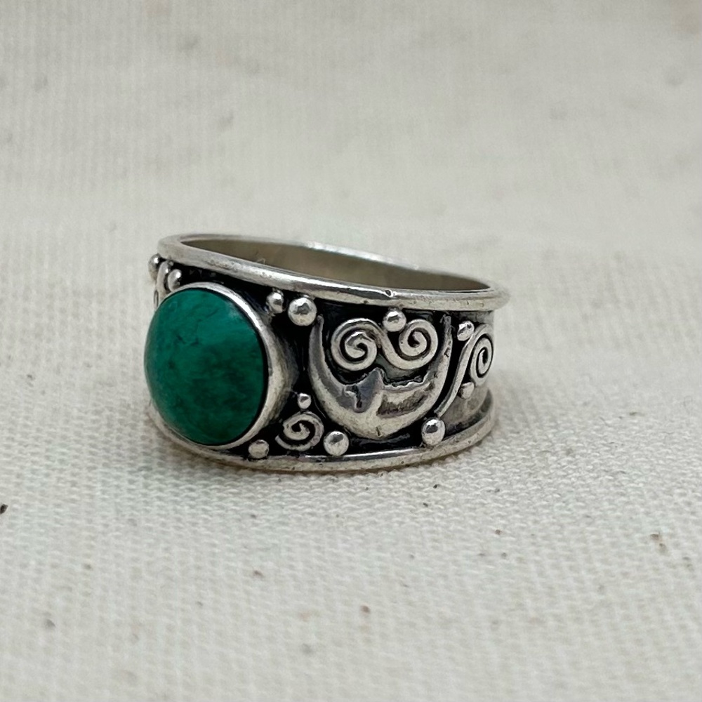 Vintage 950 Silver Celestial Crescent Moon Ring size 7.5